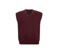 Hombres Suéter Chaleco para Extra Talla: Grande Alto V Cuello Sin Mangas Tejer Algodón Pullover Borgoña 7XL
