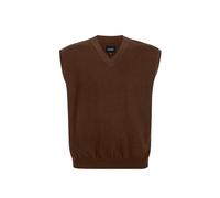 Hombres Suéter Chaleco para Extra Talla: Grande Alto V Cuello Sin Mangas Tejer Algodón Pullover Chocolate 4XL