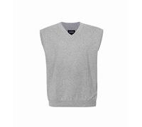 Hombres Suéter Chaleco para Extra Talla: Grande Alto V Cuello Sin Mangas Tejer Algodón Pullover Gris 5XL