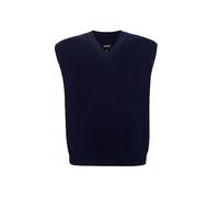 Hombres Suéter Chaleco para Extra Talla: Grande Alto V Cuello Sin Mangas Tejer Algodón Pullover Marina 4XL