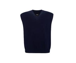 Hombres Suéter Chaleco para Extra Talla: Grande Alto V Cuello Sin Mangas Tejer Algodón Pullover Marina 7XL