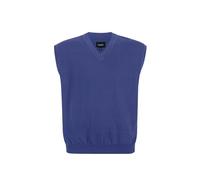 Hombres Suéter Chaleco para Extra Talla: Grande Alto V Cuello Sin Mangas Tejer Algodón Pullover PizarraAzul 3XL