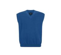 Hombres Suéter Chaleco para Extra Talla: Grande Alto V Cuello Sin Mangas Tejer Algodón Pullover Real Azul 5XL