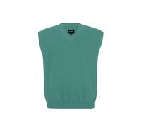 Hombres Suéter Chaleco para Extra Talla: Grande Alto V Cuello Sin Mangas Tejer Algodón Pullover Verde Azulado 6XL