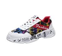 Hombres Wild Zapatos Casuales Cómodos Transpirables Low-Top Zapatillas Balonmano Hombre (Red, 42)