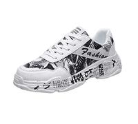 Hombres Wild Zapatos Casuales Cómodos Transpirables Low-Top Zapatillas Balonmano Hombre (White, 43)
