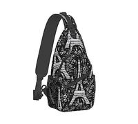Hombres y mujeres Bolsas de gimnasia Saco Mochila al aire libre Mochila al aire libre, Torre Eiffel de París Floral Blanco y negro Art Sling Bag Mochila Mochila para escalar Camping Ciclismo Viajes
