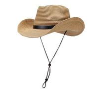 Hombres y mujeres Go Out to Tour The West Wind Big Belt Decor Sunblock Hat Woman Fisherman Hat, caqui, Talla única