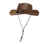 Hombres y mujeres Go Out to Tour The West Wind Big Belt Decor Sunblock Hat Women Visor Hats for Summer, marrón, Talla única