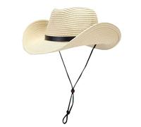 Hombres y mujeres Go Out to Tour The West Wind Big Belt Decor Sunblock Hat Women Visor Hats for Summer, beige, Talla única