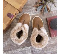 Hombres y Mujeres Piel de Cordero Zapatillas Alaska Coñac Cremallera Real Oveja