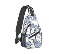 Hombres y mujeres Sling Shoulder Backpack Casual Carrying Tote Case Crossbody Travel Bag Anti Theft Multipurpose Carry On Bag, White Dog Dachshund Art Crossbody Bag