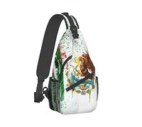 Hombres y mujeres Sling Shoulder Backpack Casual Carrying Tote Case Crossbody Travel Bag Anti Theft Multipurpose Carry On Bag, Cool Mexican Flag Art Crossbody Bag
