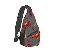 Hombres y Mujeres Sling Shoulder Backpack Casual Carrying Tote Case Crossbody Travel Bag Anti Theft Multipurpose Carry On Bag, Rooster Cock Chicken Bird Floral Grey Crossbody Bag