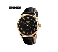 (hombresOroNegroNegro)SKMEI 9058 Reloj de cuarzo para amantes de la marca Love Witness Time Relojes