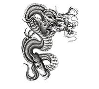 Hombro Etiqueta Engomada Del Tatuaje A Prueba De Agua Dragón Arte Corporal Hombre Medio Brazo Tatuajes Manga Hombres Tatuaje (35 * 25 cm)(003)