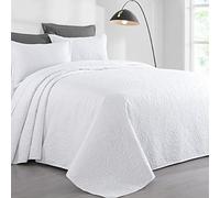 HOMBYS Alaska King - Juego de Colcha de 3 Piezas de 3 Piezas con Fundas a Juego, tamaño King, tamaño King, 132 x 120 Pulgadas, Color Blanco