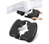 HOMCA Cojín Antiescaras Plegable y Desmontable, Cojín Hemorroides de Espuma Viscoelástica para Reposo en Cama y Sentarse Durante Periodos Prolongados (Negro)