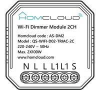 Homcloud Módulo Dimmer 2 Canales Inteligente Wi-Fi Empotrado - AS-DM2