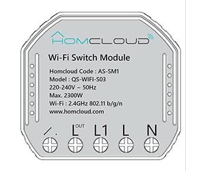 Homcloud SM1 - Módulo Inteligente con Interruptor Wi-Fi Inteligente Empotrado para Caja eléctrica 503, Control Remoto de aplicación, Alexa o Google