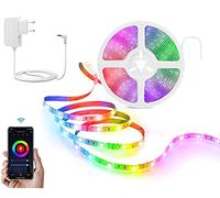 Homcloud Tira LED WiFi blanca + multicolor inteligente, adhesiva, Smart con control por aplicación, 5 metros, impermeable y regulable