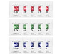 Homcoice 15 Pack de Polvos Calibración pH (4.00, 7.00, 10.01) - Calibración de tres puntos para medidores de pH, 0.01 precisión y estabilidad de grado de laboratorio