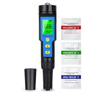 Homcoice Medidor PH 4 en 1 con TDS EC Temperatura, Tester pH Piscina IP67 impermeable 0.01 alta precisión EC Meter Hidropónica con compensación automática Temperatura
