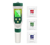 Homcoice Medidor PH 5 EN 1, PH EC TDS Salinidad Temperatura Meter con innovadora pantalla simultánea tres datos, Medidor Sal Piscina IP67 impermeabilidad, TDS PH Tester Agua con función ATC