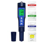 Homcoice Medidor pH Chloro Piscina 10 en 1, Tester pH Cloro TDS EC Salinidad ORP S.G H2 Resistividad y Temperatura con Batería Recargable 300 mAh, Meter para Piscina, Spa, Agua Potable, Acuario, RO