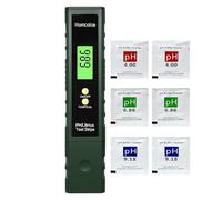 Homcoice Medidor pH digital con Simulación de Tira Tornasol y Medición Temperatura, precisión test pH 0,01 con compensación automática temperatura para piscinas, agua potable, acuarios, hidroponía