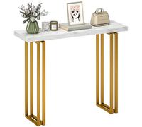 HOMCOM 100cm Mesa Consola mármol Falso antivuelco Blanco