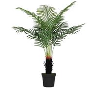 HOMCOM 120cm Palmera Areca Artificial con 9 Hojas PE, Planta Artificial Decorativa con Maceta de Plástico y Tierra Flocada, Planta Falsa para Decoración Hogar Oficina, Verde