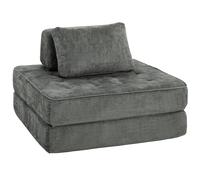 HOMCOM 2-en-1 Boneless Cloud Sillón de suelo, sofá plegable de chenilla con cojín de soporte grueso, gris