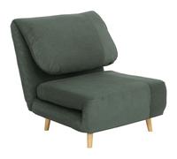 HOMCOM 2 en 1 Sillón Cama para Invitados reposacabezas ajustable Diseño de Cordón 82x89x83 cm Verde Aosom España