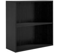 HOMCOM 2 Niveles estantería Baja pequeña estantería Compartimentos Negro | Estante ajustable, estantería, estante de exhibición, oficina en casa, sala de estar, estudio