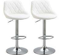 Homcom 2 taburetes de bar 46x48x104cm blanco