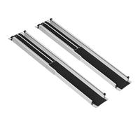 HOMCOM 2PCS Rampas antideslizantes para sillas de ruedas rampas telescópicas de aluminio para sillas de ruedas - longitud ajustable 3 niveles 75/100/122CM carga máxima 272KG, bolsa de transporte