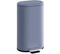 HOMCOM 30L Cubo de cocina 90° Tapa Stay-Open Slim Rectangular Pedal Gris