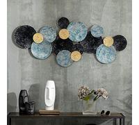 HOMCOM 3D Arte de Pared Metálico, Adornos Modernos Redondos para Colgar, Decoración para Salón, Dormitorio, Comedor, Multicolor