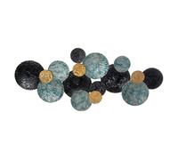 HOMCOM 3D Arte de Pared Metálico, Adornos Modernos Redondos para Colgar, Decoración para Salón, Dormitorio, Comedor, Multicolor