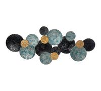 HOMCOM 3D Arte de Pared Metálico Adornos Modernos Redondos para Colgar Decoración para Salón Dormitorio Multicolor