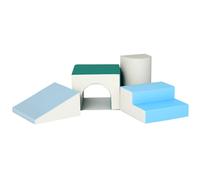 HOMCOM 4 Bloques de Espuma para Niños Tapizados en Cuero Sintético 150x50x39 cm Multicolor