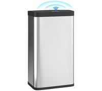 HOMCOM 45L Cubo Sensor Automático Cocina Tapa Suave Plata