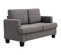 HOMCOM 54.3" Sofá 2 plazas Moderno Cojines Desmontables Gris Oscuro