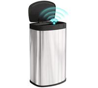 HOMCOM 55L Cubo con sensor, papelera de cocina sin contacto, Plata
