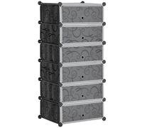 HOMCOM 6 Cubos Organizador Modular Armario organizadores Negro | Zapatero, para dormitorio, sala de estar, entrada