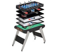 HOMCOM 6 en 1 Mesa Multijuegos Niños 7+ Años 120x88x79 cm Negro y Gris