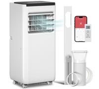 HOMCOM Aire Acondicionado Portátil 10.000 BTU 4 en 1 Enfriamiento Deshumidificador Ventilador con WiFi para 30 m² Blanco