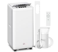 HOMCOM Aire Acondicionado Portátil 12000 BTU, Climatizador Portátil 5 en 1 Enfriamiento, Deshumidificador, Ventilador, Temporizador 24H, Control Remoto, para 35 m², Blanco