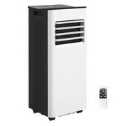 Homcom aire acondicionado portátil 3 en 1 9000 btu enfriador ventilador deshumidificador 24,1 l/día con control remoto pantalla led temporizador 24h 2 velocidades para habitación 28m² blanco y negro 3